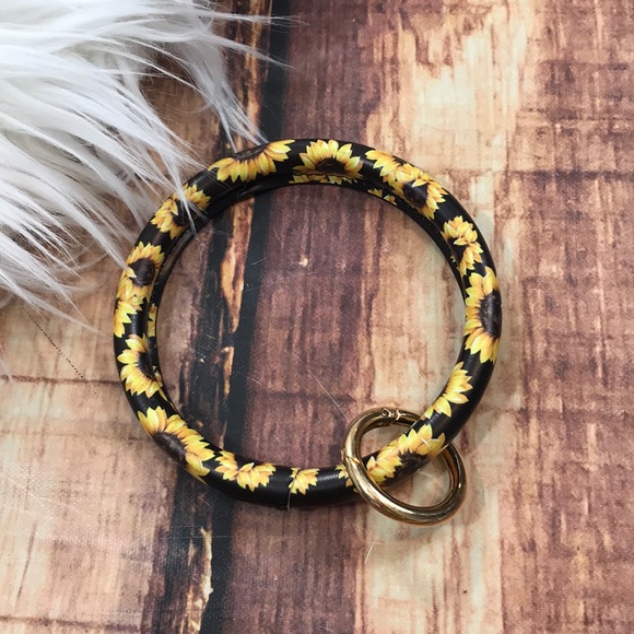 << Sunflower Bracelet Key Ring Keychain >> - Picture 4 of 4
